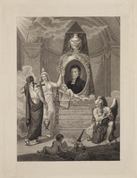 KG 08018
<br/>
Portret J.J. Scholten met grafmonument
<br/>
<em>Sluyter, Dirk (1790-1852)</em>